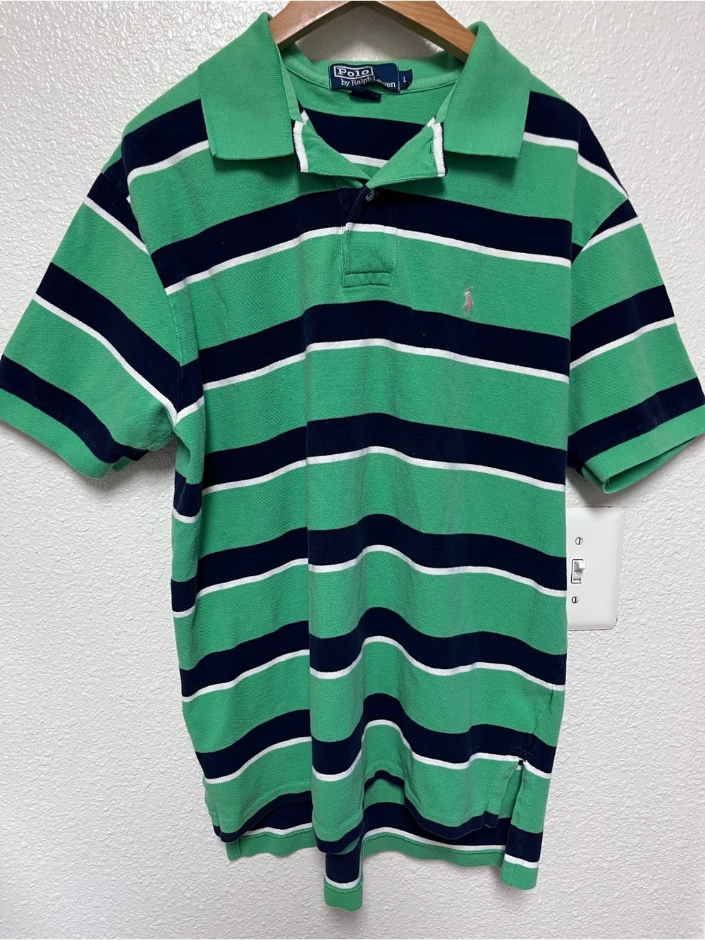 Polo by Ralph Lauren Green, Navy & White Striped Polo